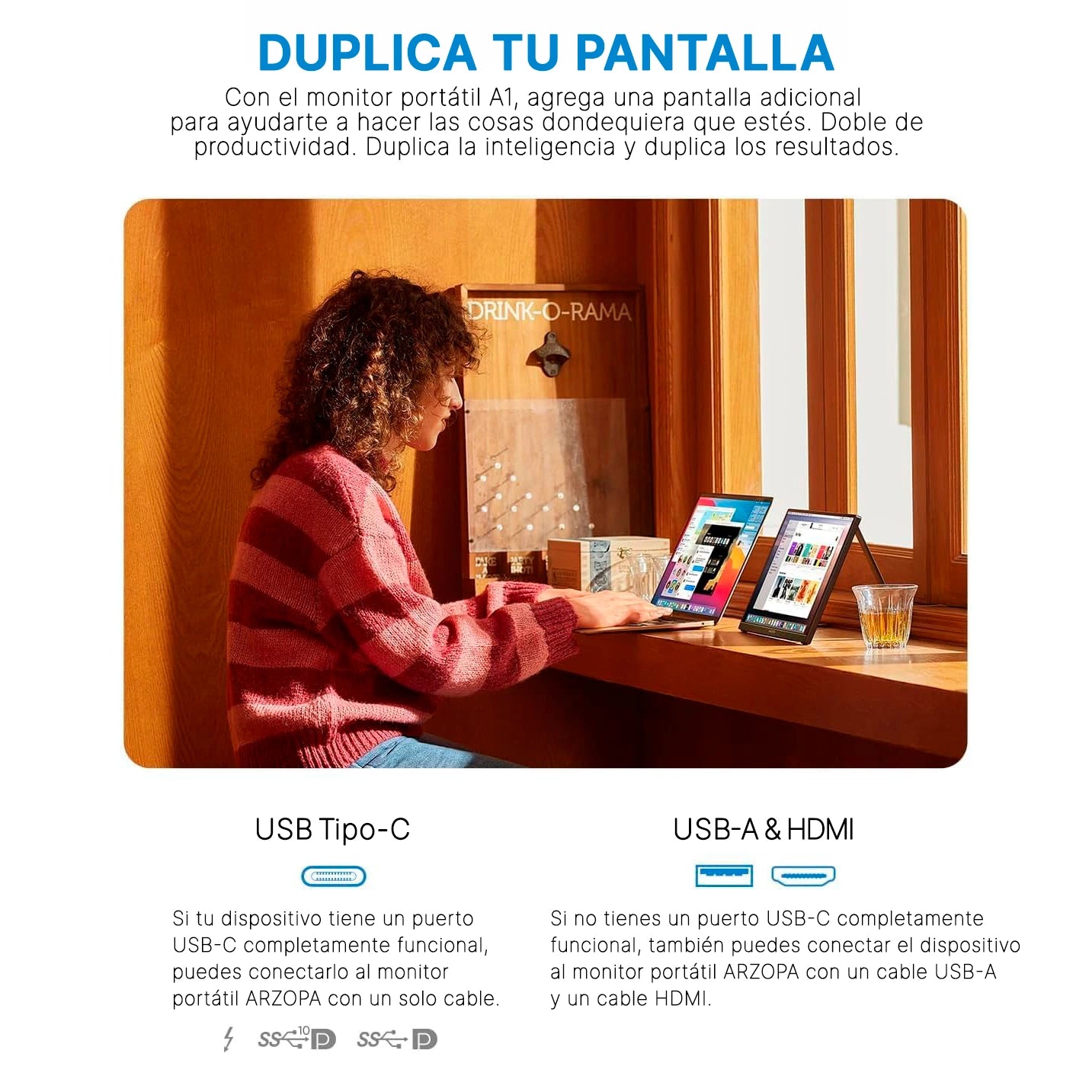 Monitor Portátil Arzopa 15.6 FHD 1080P/60hz