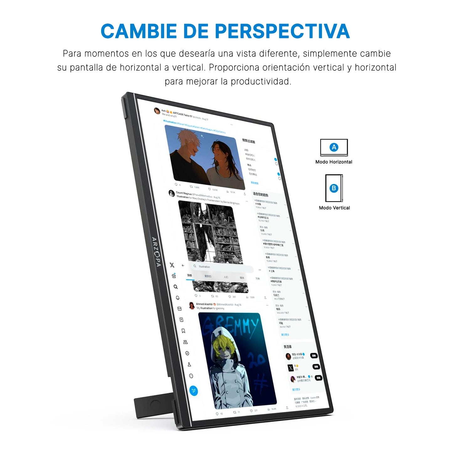Monitor Portátil Arzopa 15.6 FHD 1080P/60hz